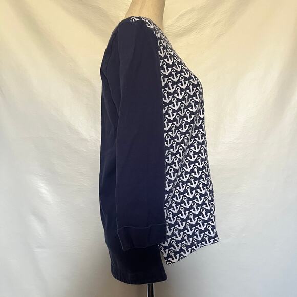 Tommy Hilfiger Anchor Womens Top Sz M Nautical Sailor Preppy Hi-low Coastal Core - Picture 4 of 14